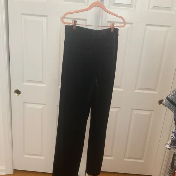 Express Editor Black Velvet Trouser Pants - Picture 3 of 5